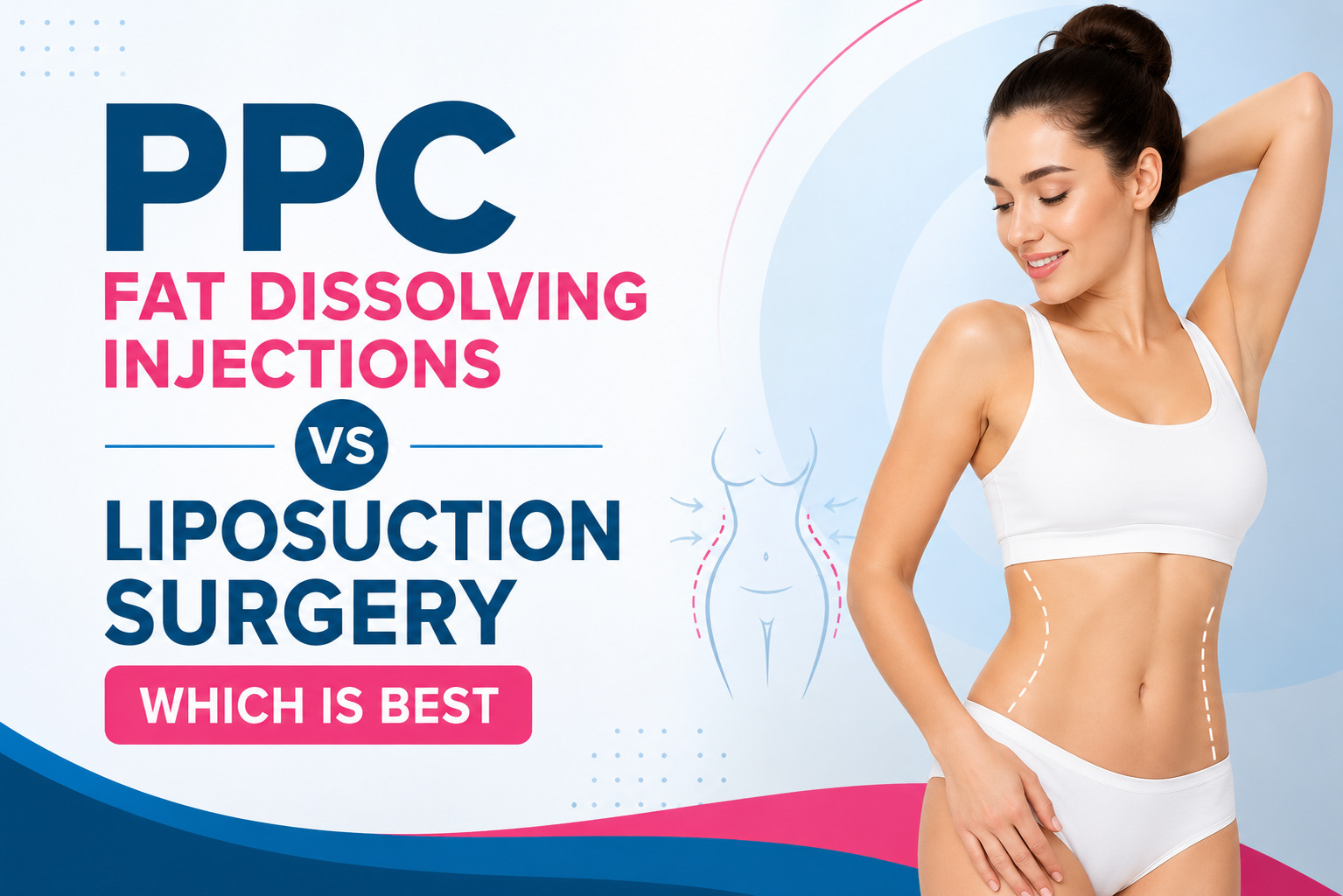 PPC fat dissolving injections vs liposuction surgery for body fat reduction and contouring results