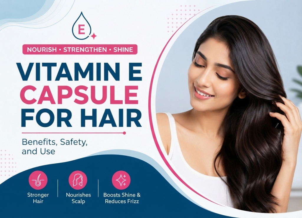 Vitamin E capsule for hair benefits, safety, and how to use for healthy, shiny hair